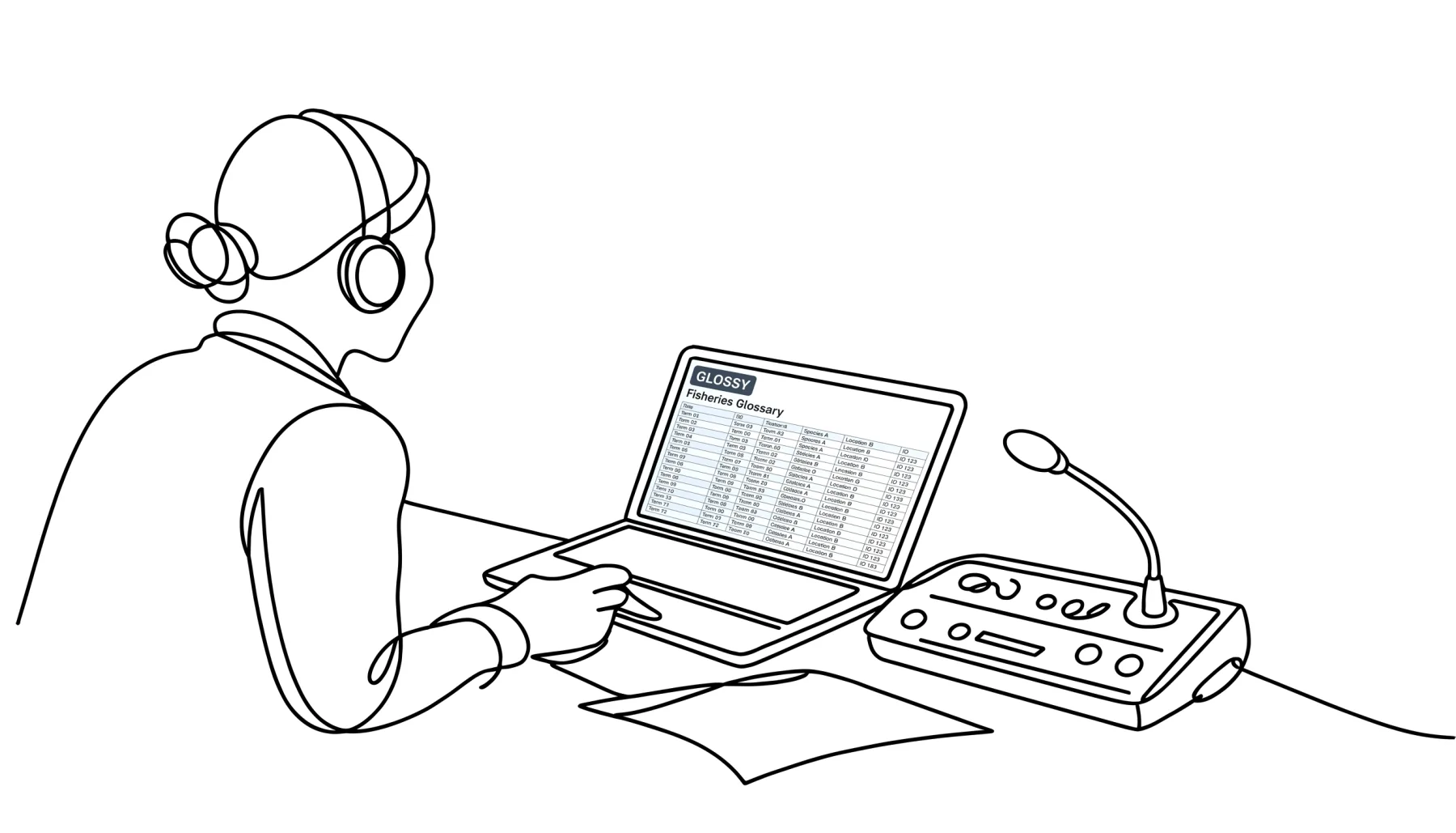 Interpreter working with glossary and terminology tools